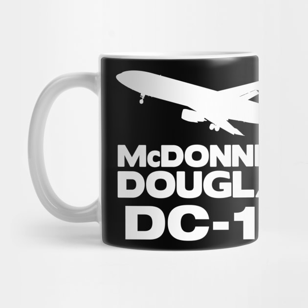 McDonnell Douglas DC-10 Silhouette Print (White) by TheArtofFlying